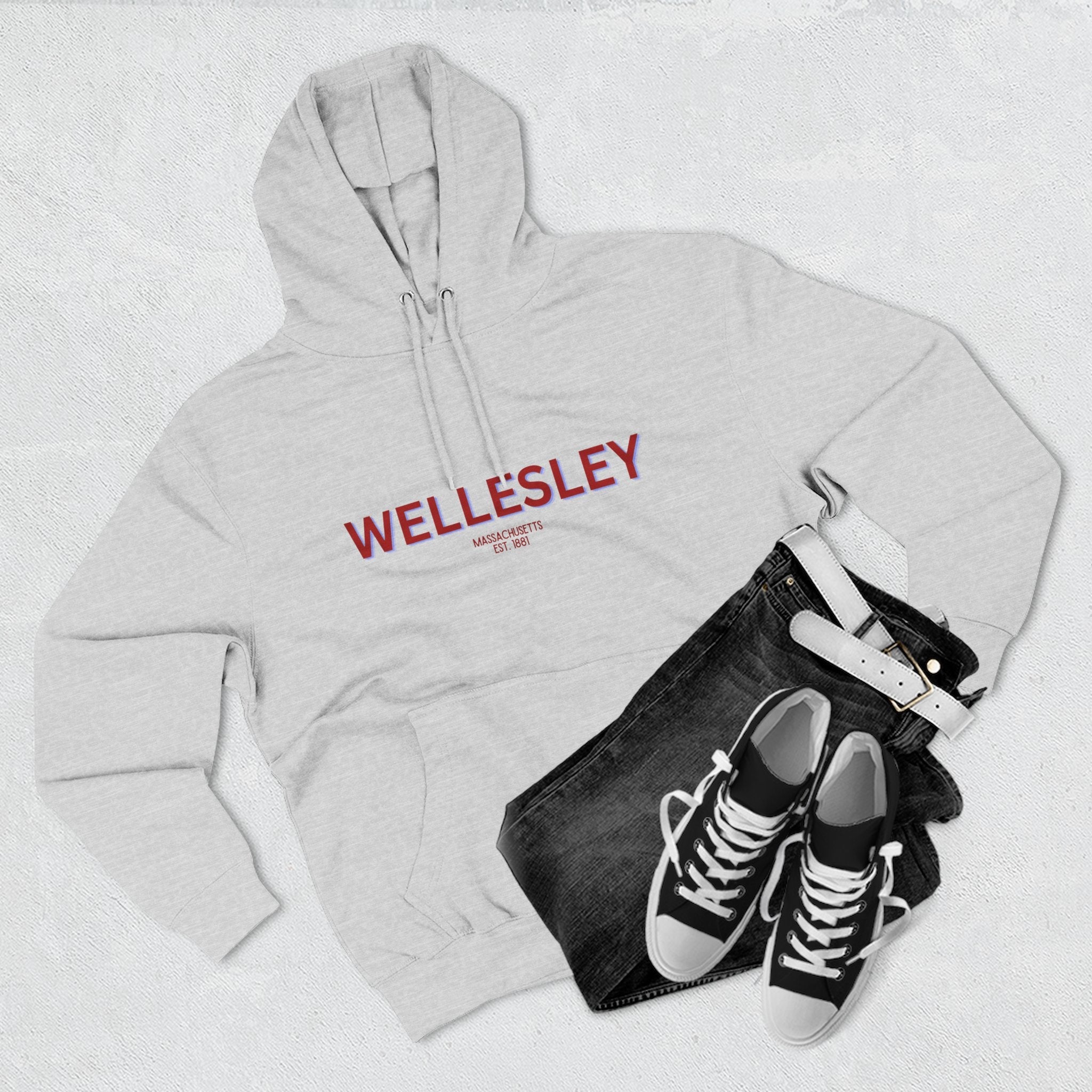 Wellesley Fleece Hoodie, Casual Sweatshirt, Cozy Layering Piece, Perfect Gift for All Occasions, Stylish Streetwear