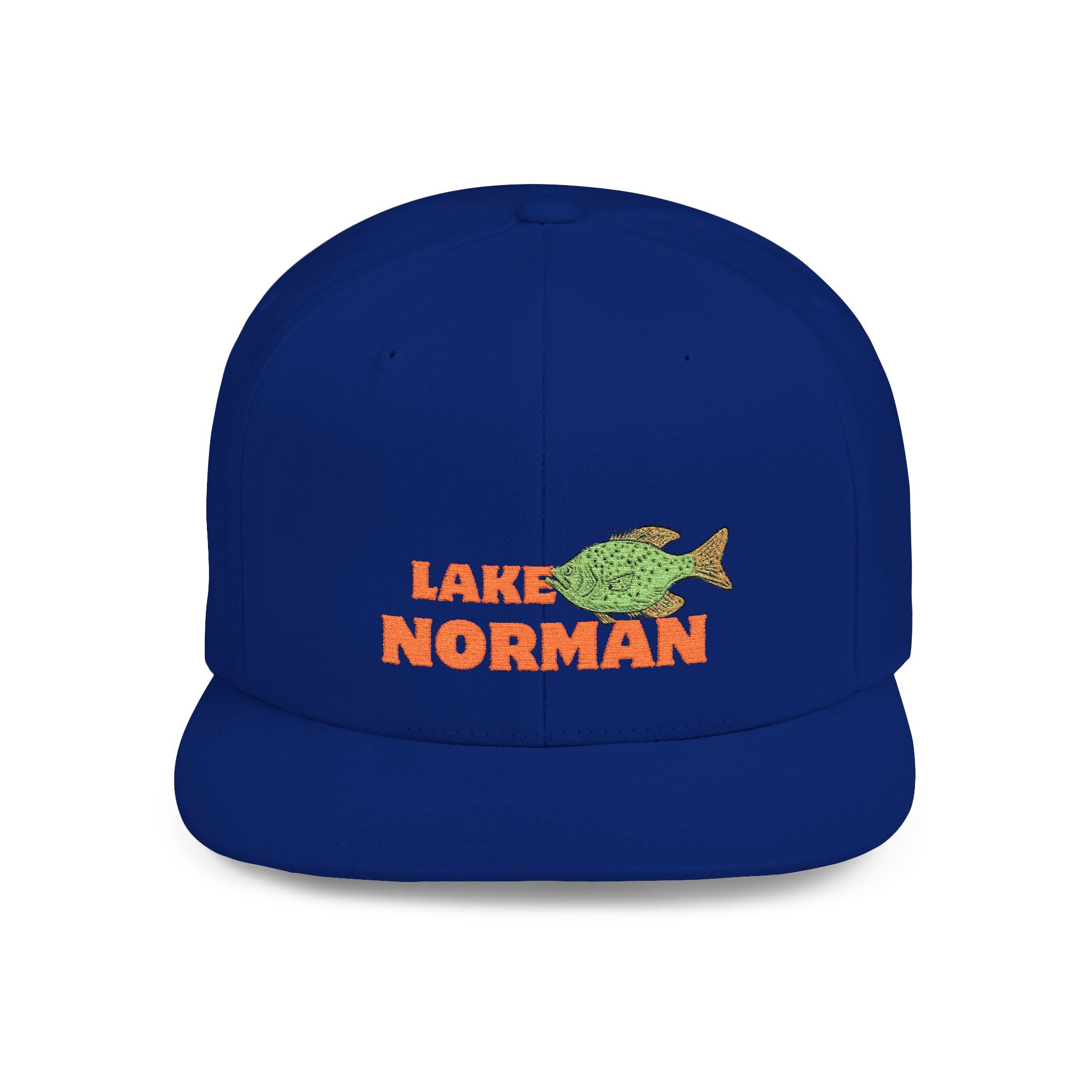 Lake Norman Fish Flat Bill Snapback Hat, Fishing Cap, Outdoor Gear, Lake House Gift, Summer Accessories, Stylish Headwear