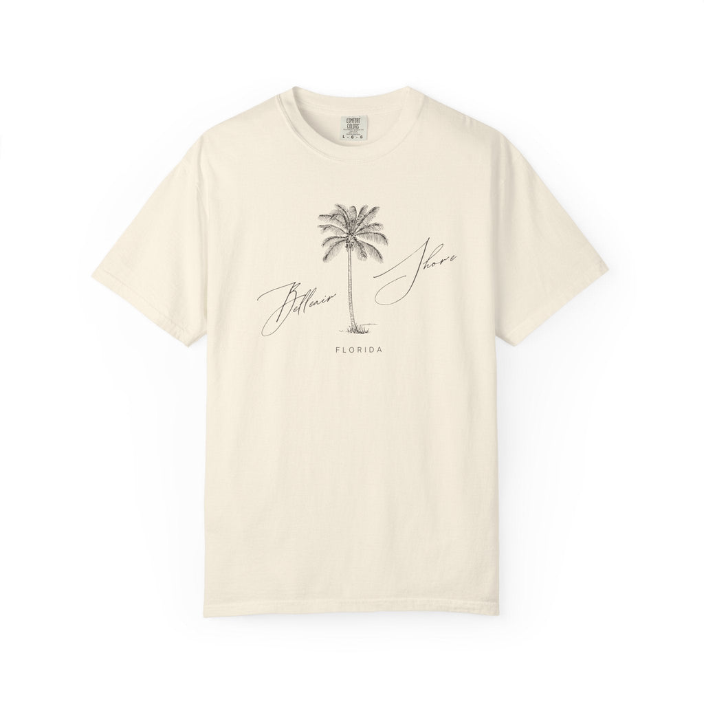 Belleair Shore Chill Vibes Palm Tree Tee - Unisex Garment-Dyed T-shirt for Beach Lovers, Summer Outings, Casual Wear, Gifts for Him/Her
