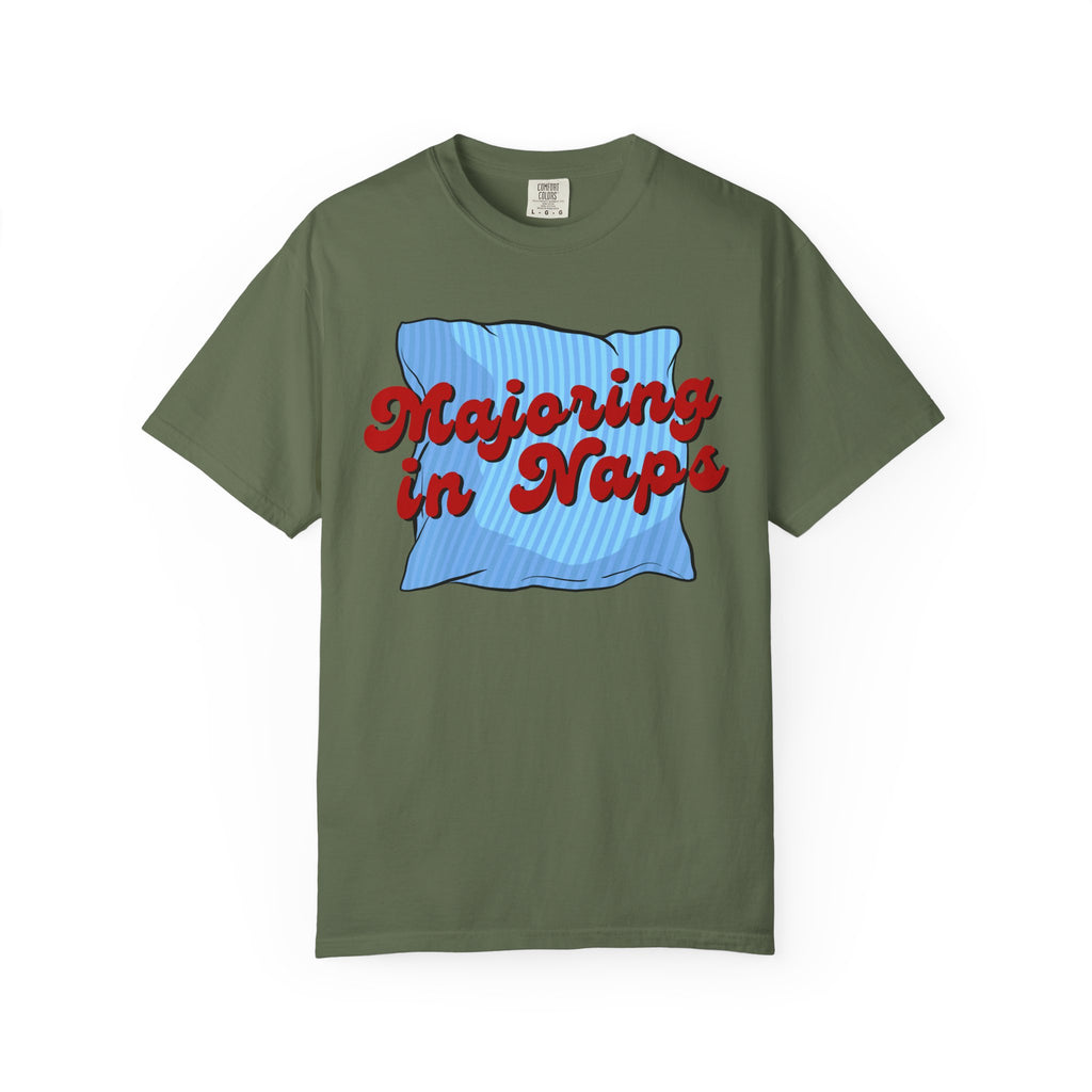 Majoring In Naps T-Shirt, Fun Sleep Shirt, Gift for Nap Lovers, Relaxation Tee, Casual Lounge Wear