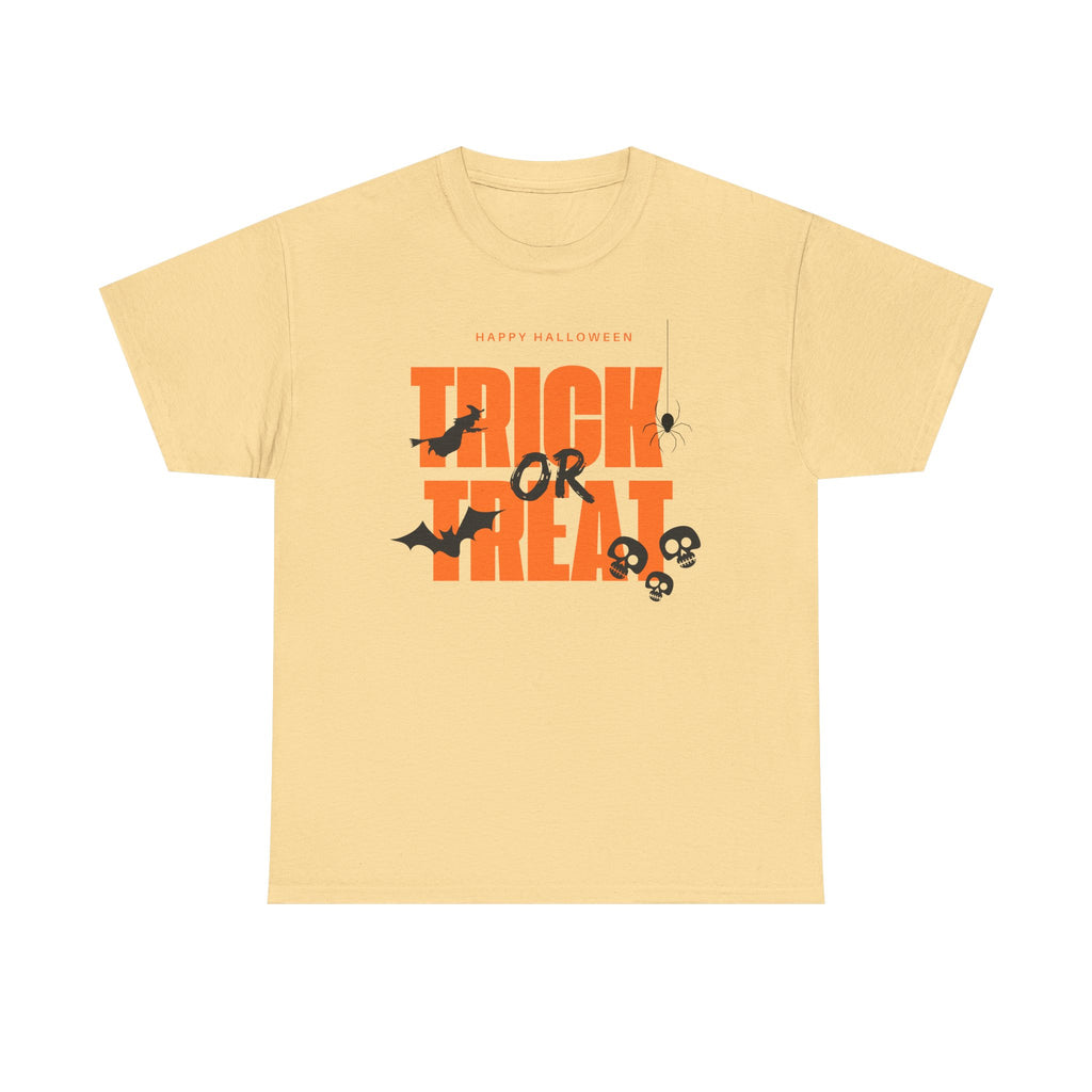 Halloween Unisex Tee, Funny Trick or Treat Shirt, Spooky Halloween Apparel, Unisex Cotton T-Shirt, Halloween Costume Top