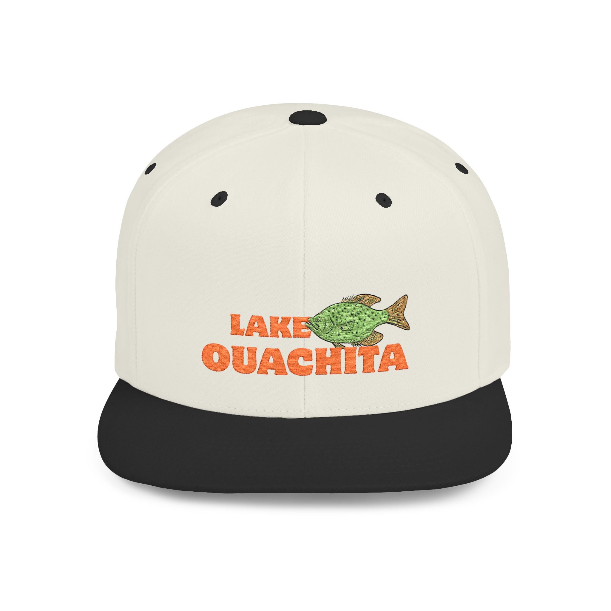 Lake Ouachita Fish Flat Bill Snapback Hat, Fishing Cap, Outdoor Gear, Lake House Gift, Summer Accessories, Stylish Headwear