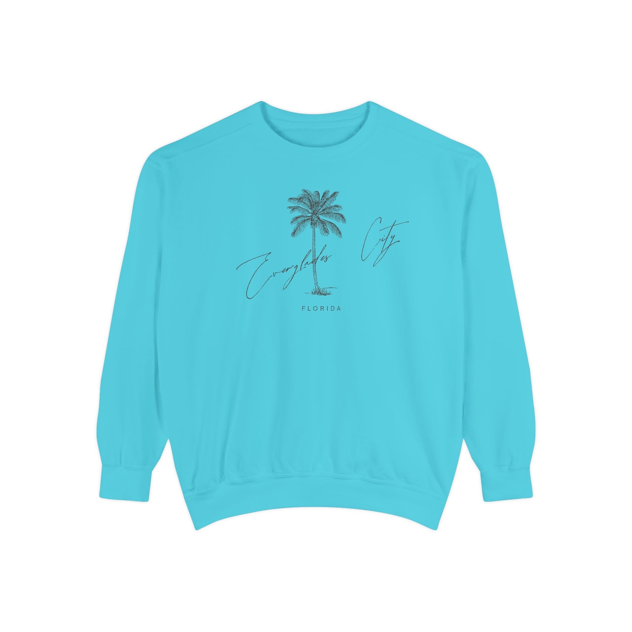 Everglades City Chill Vibes Sweatshirt - Unisex Garment-Dyed Style, Perfect for Lounging