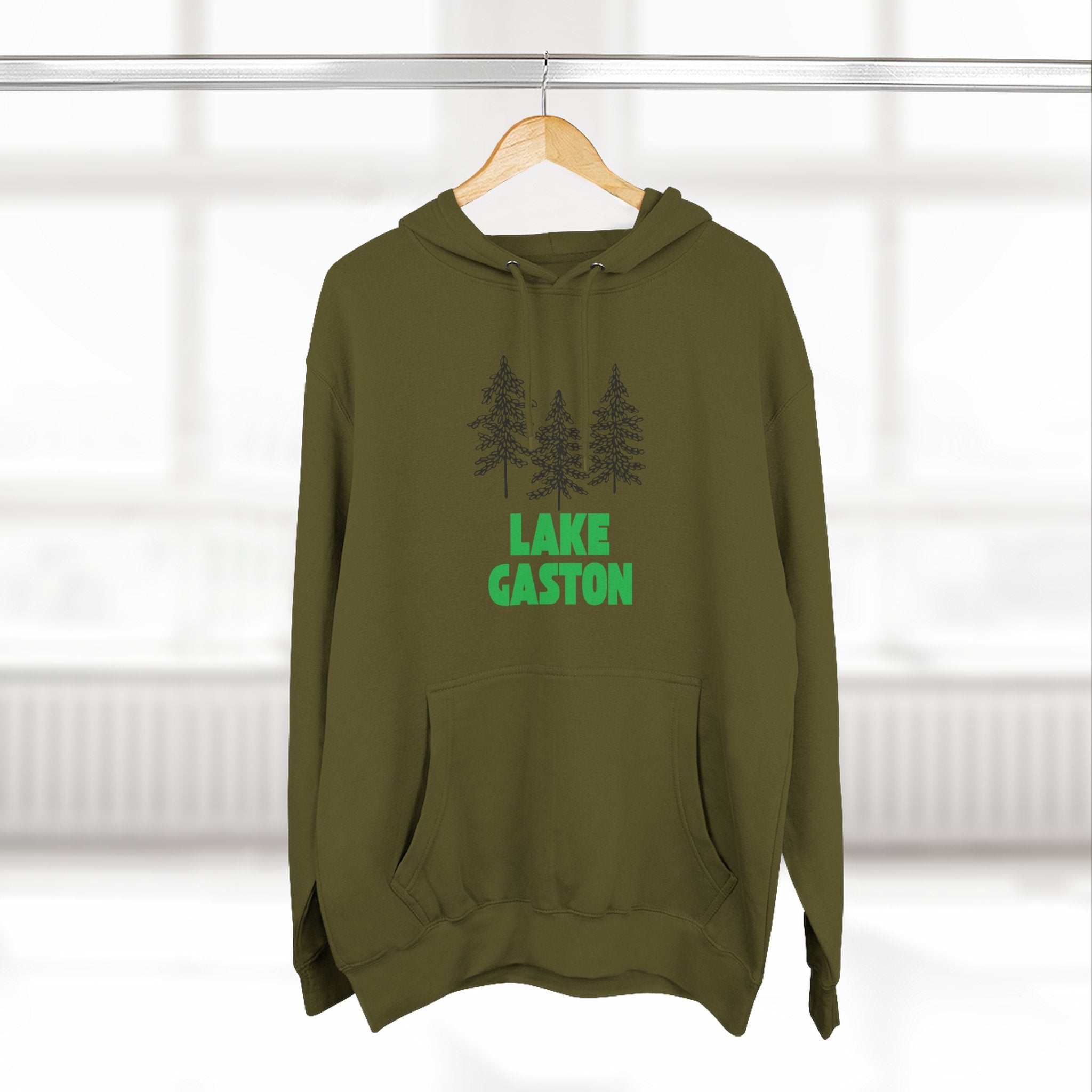 Lake Gaston Fleece Hoodie, Cozy Sweatshirt, Outdoor Adventure Wear, Unique Gift for Lake Lovers, Perfect for Fall and Winter
