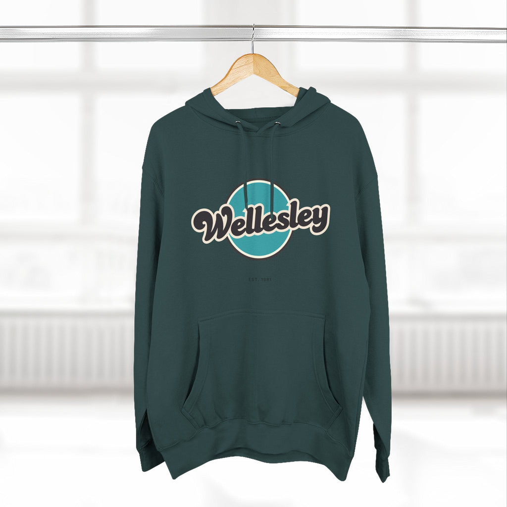 Wellesley Retro Vibe Hoodie for Casual Days, Streetwear, Unisex Gift, Cozy Layering Apparel