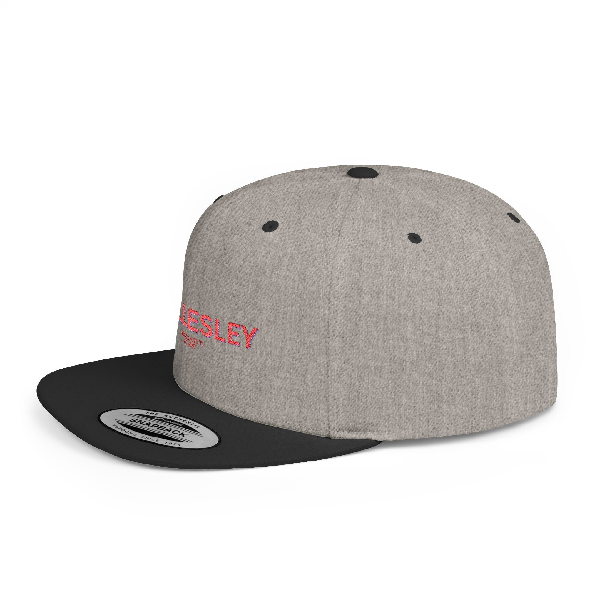 Wellesley Stylish Flat Bill Snapback Hat with Design, Perfect for Casual Outings, Streetwear, Gifts, Festivals, Everyday Wear