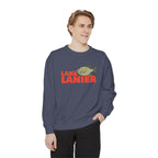 Lake Lanier Fish Sweatshirt | Unisex Garment-Dyed Apparel | Cozy Lake Life Gift, Relaxed Weekend Wear, Fishing Enthusiast Gear