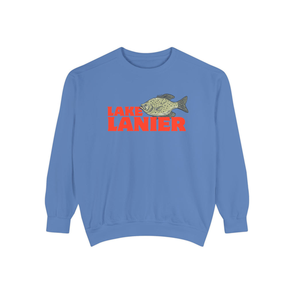 Lake Lanier Fish Sweatshirt | Unisex Garment-Dyed Apparel | Cozy Lake Life Gift, Relaxed Weekend Wear, Fishing Enthusiast Gear