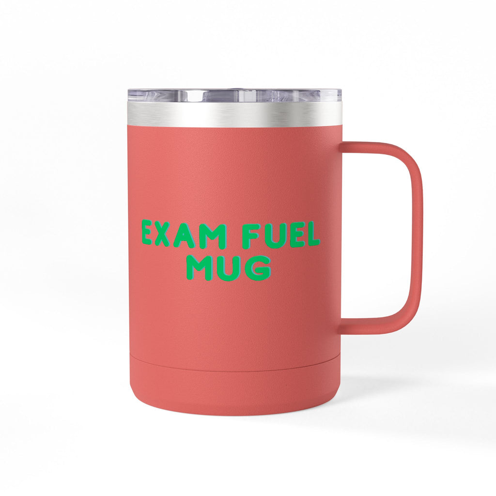 Exam Fuel Mug Tumbler | Perfect for Students, Study Sessions, Motivational Drinkware, Eco-Friendly Cup