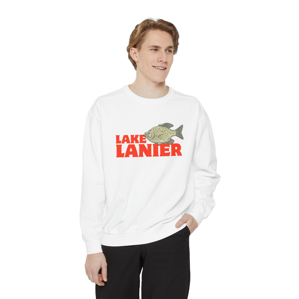 Lake Lanier Fish Sweatshirt | Unisex Garment-Dyed Apparel | Cozy Lake Life Gift, Relaxed Weekend Wear, Fishing Enthusiast Gear