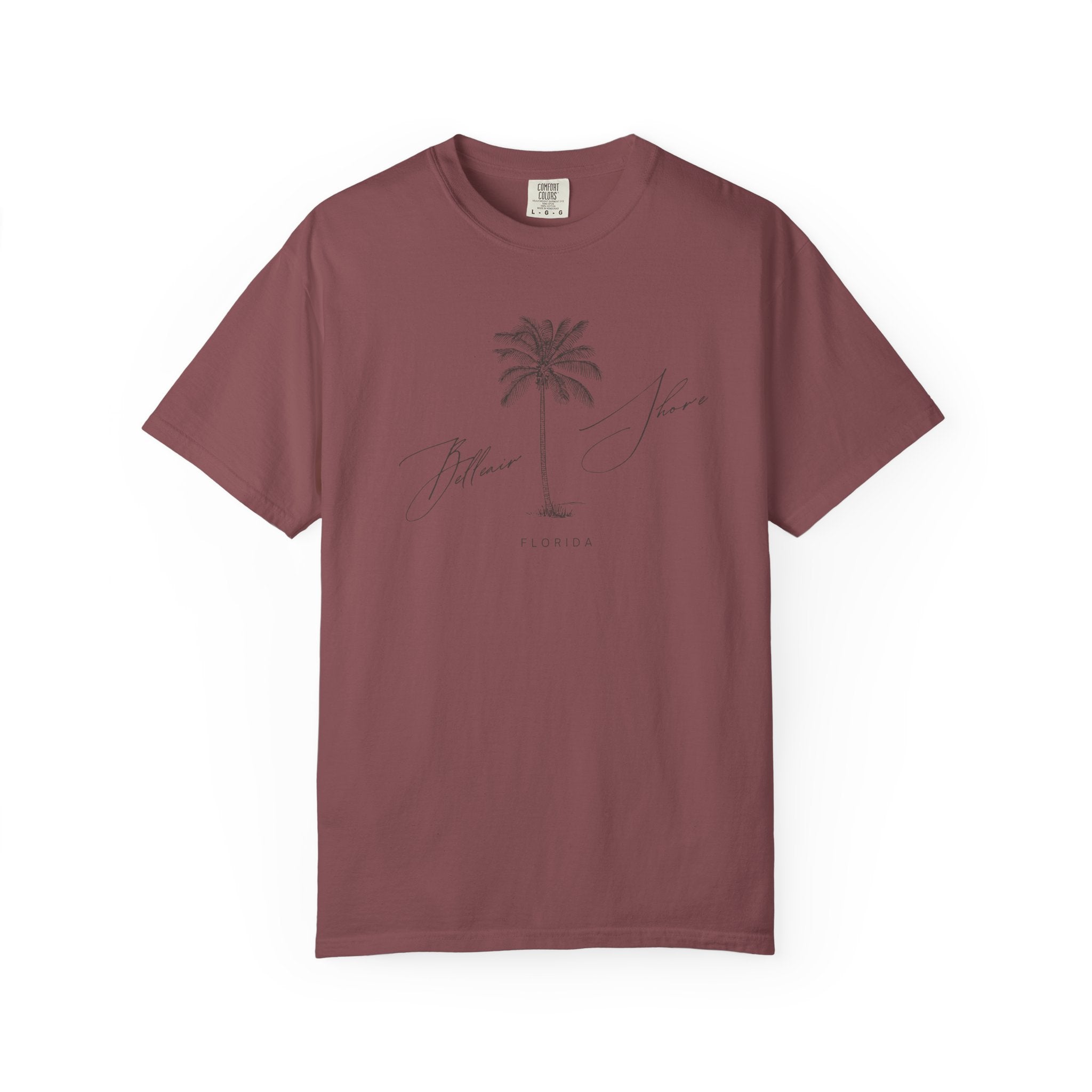Belleair Shore Chill Vibes Palm Tree Tee - Unisex Garment-Dyed T-shirt for Beach Lovers, Summer Outings, Casual Wear, Gifts for Him/Her