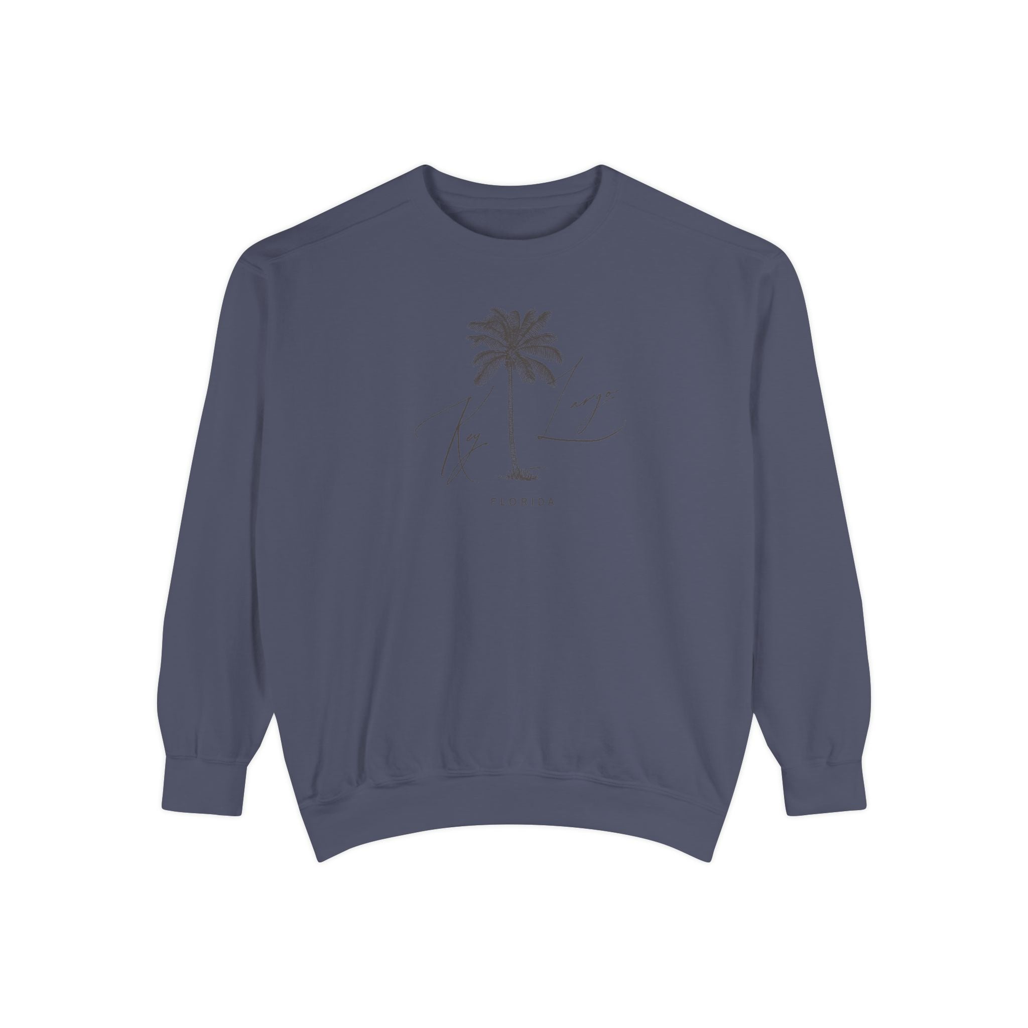 Key Largo Chill Vibes Sweatshirt - Unisex Garment-Dyed Style, Perfect for Lounging