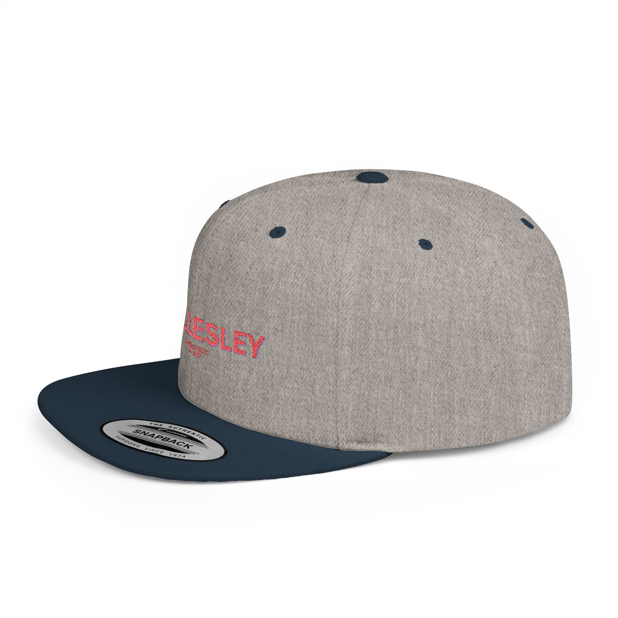 Wellesley Stylish Flat Bill Snapback Hat with Design, Perfect for Casual Outings, Streetwear, Gifts, Festivals, Everyday Wear