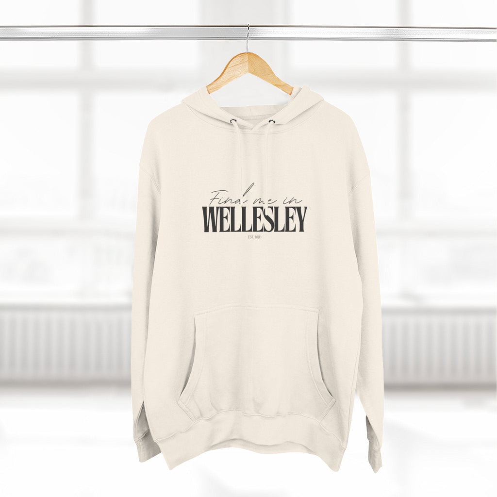 Wellesley Stylish Three-Panel Fleece Hoodie for Everyday Comfort, Personalized Gift, Casual Wear, Unisex Hoodie, Cozy Fashion