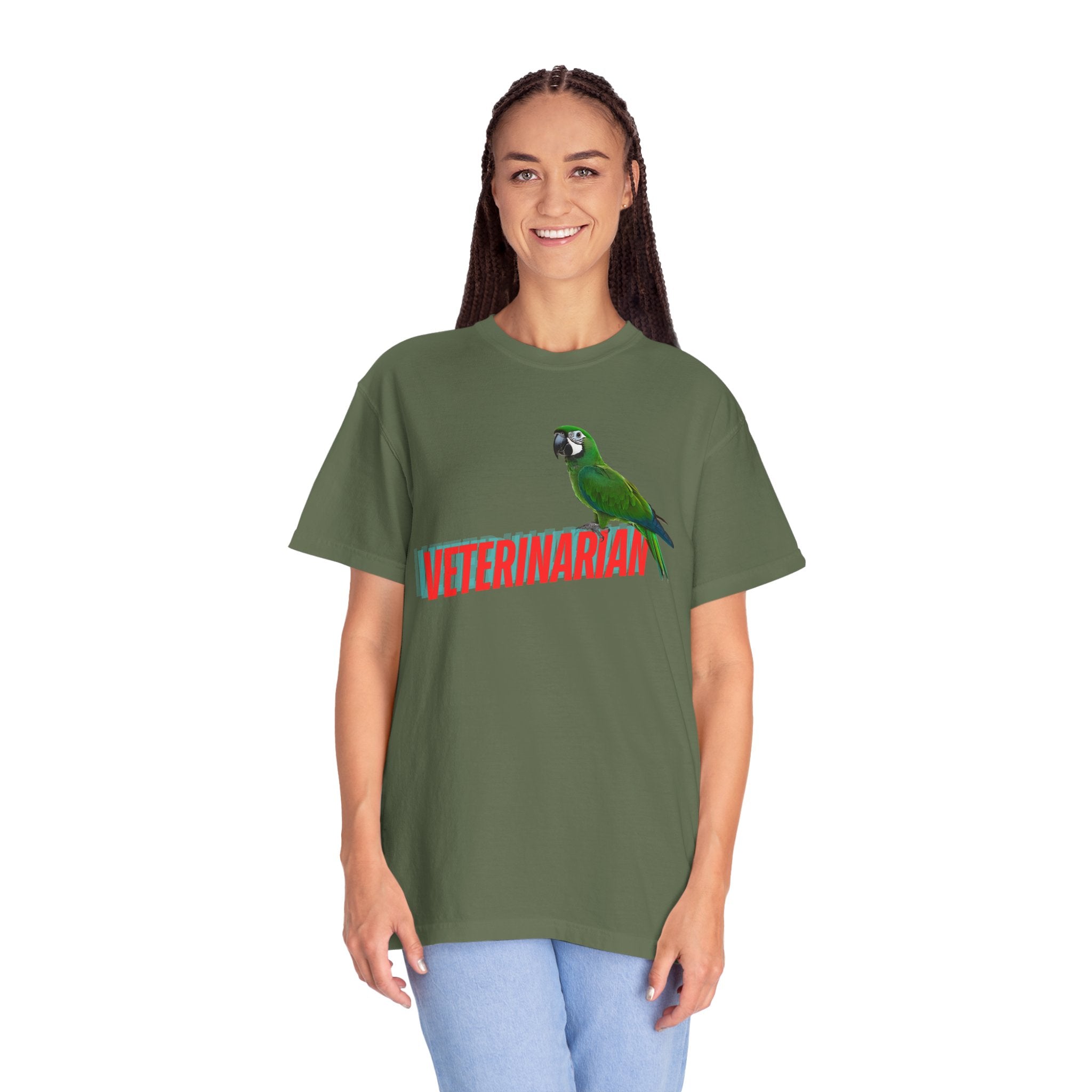 Veterinarian T-Shirt - Cute Parrot Graphic Tee for Animal Lovers, Gifts for Vet Students, Pet Owners, Animal Day Celebration