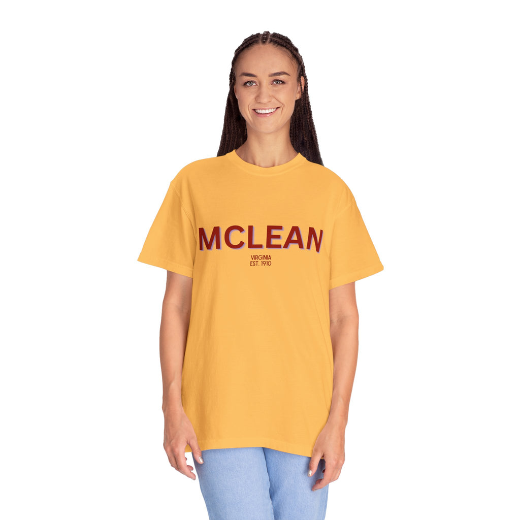 McLean Garment-Dyed Unisex T-Shirt, Casual Tee, Vintage Style Shirt, Everyday Wear, Birthday Gift, Unique Apparel