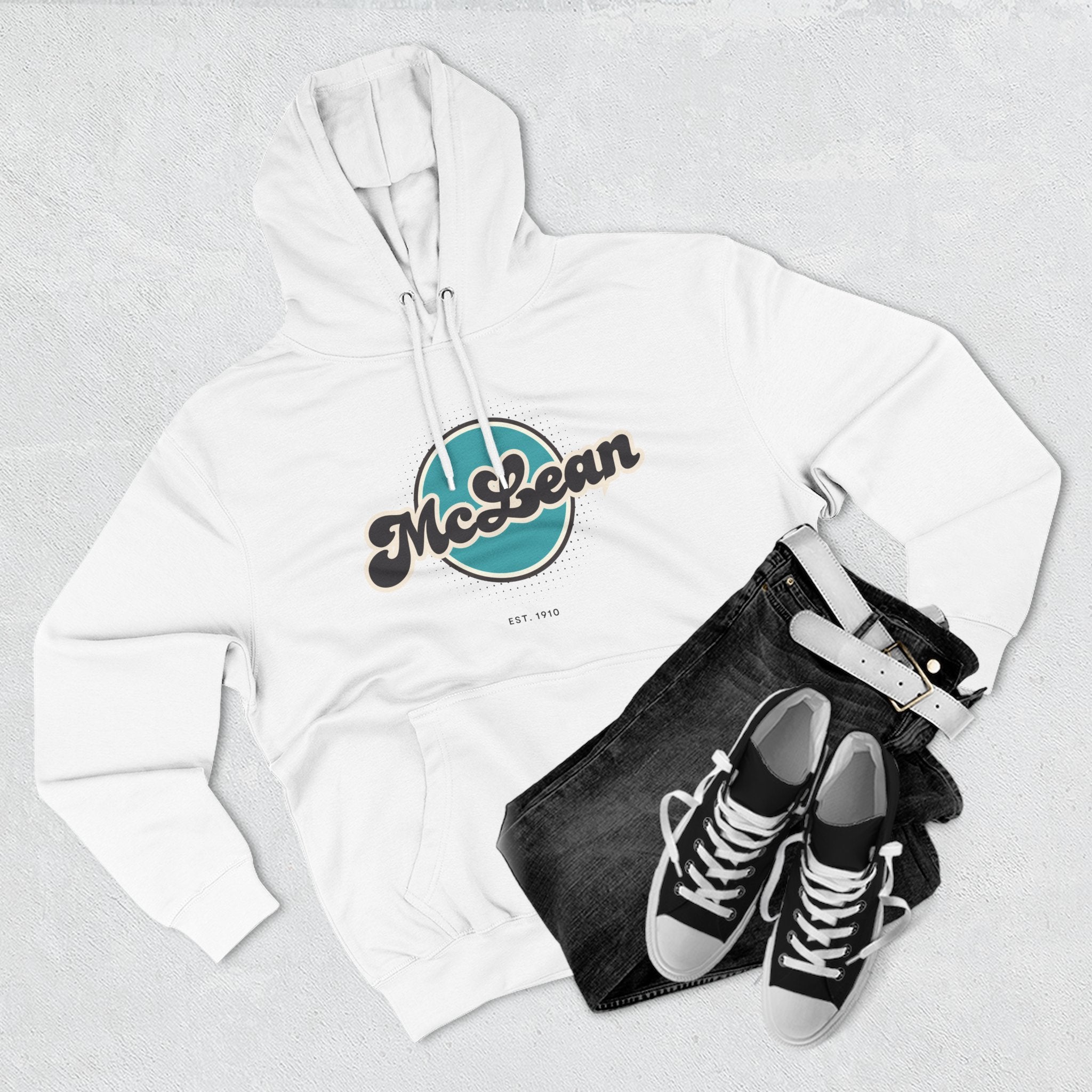 McLean Retro Vibe Hoodie for Casual Days, Streetwear, Unisex Gift, Cozy Layering Apparel