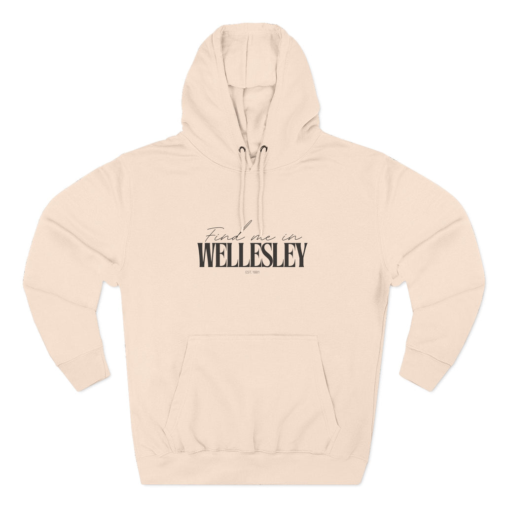Wellesley Stylish Three-Panel Fleece Hoodie for Everyday Comfort, Personalized Gift, Casual Wear, Unisex Hoodie, Cozy Fashion