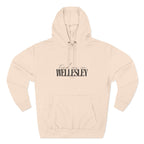 Wellesley Stylish Three-Panel Fleece Hoodie for Everyday Comfort, Personalized Gift, Casual Wear, Unisex Hoodie, Cozy Fashion