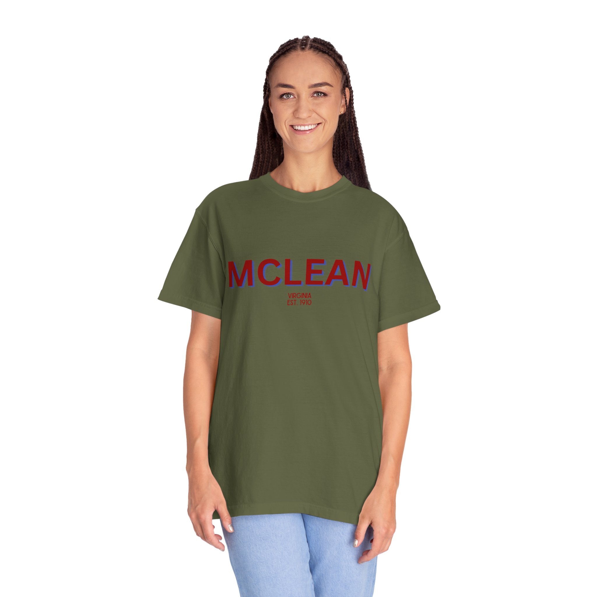 McLean Garment-Dyed Unisex T-Shirt, Casual Tee, Vintage Style Shirt, Everyday Wear, Birthday Gift, Unique Apparel