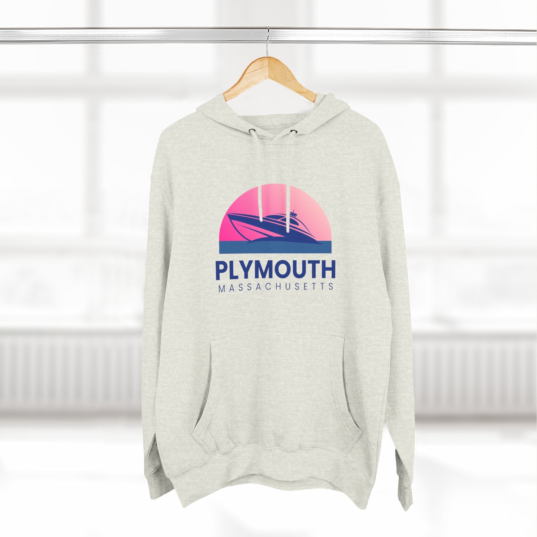 Plymouth Vibes Hoodie with Design, Perfect for Autumn Lovers, Comfortable and Stylish, Great Gift for Vacations