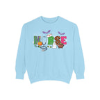 Halloween Nurse Sweatshirt, Spooky Medical Apparel, Unisex Garment-Dyed Hoodie, Nurse Gift, Fall Fashion Sweatshirt