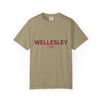 Wellesley Garment-Dyed Unisex T-Shirt, Casual Tee, Vintage Style Shirt, Everyday Wear, Birthday Gift, Unique Apparel