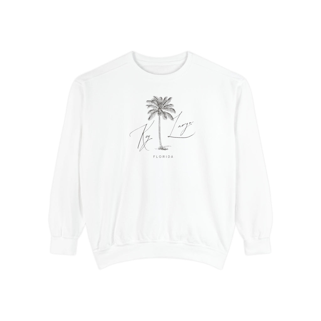 Key Largo Chill Vibes Sweatshirt - Unisex Garment-Dyed Style, Perfect for Lounging