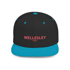 Wellesley Stylish Flat Bill Snapback Hat with Design, Perfect for Casual Outings, Streetwear, Gifts, Festivals, Everyday Wear