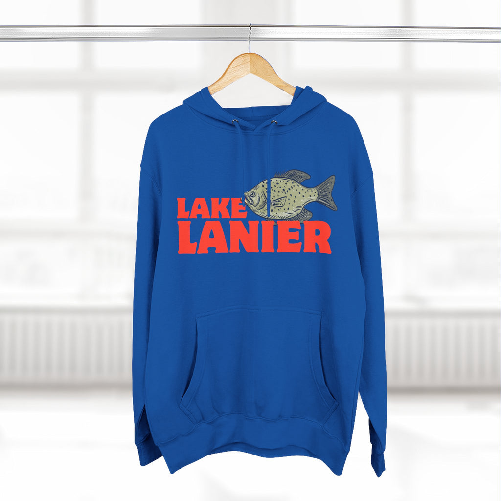 Lake Lanier Fleece Hoodie, Cozy Fishing Sweatshirt, Outdoor Adventure Wear, Unique Gift for Lake Lovers, Perfect for Fall and Winter