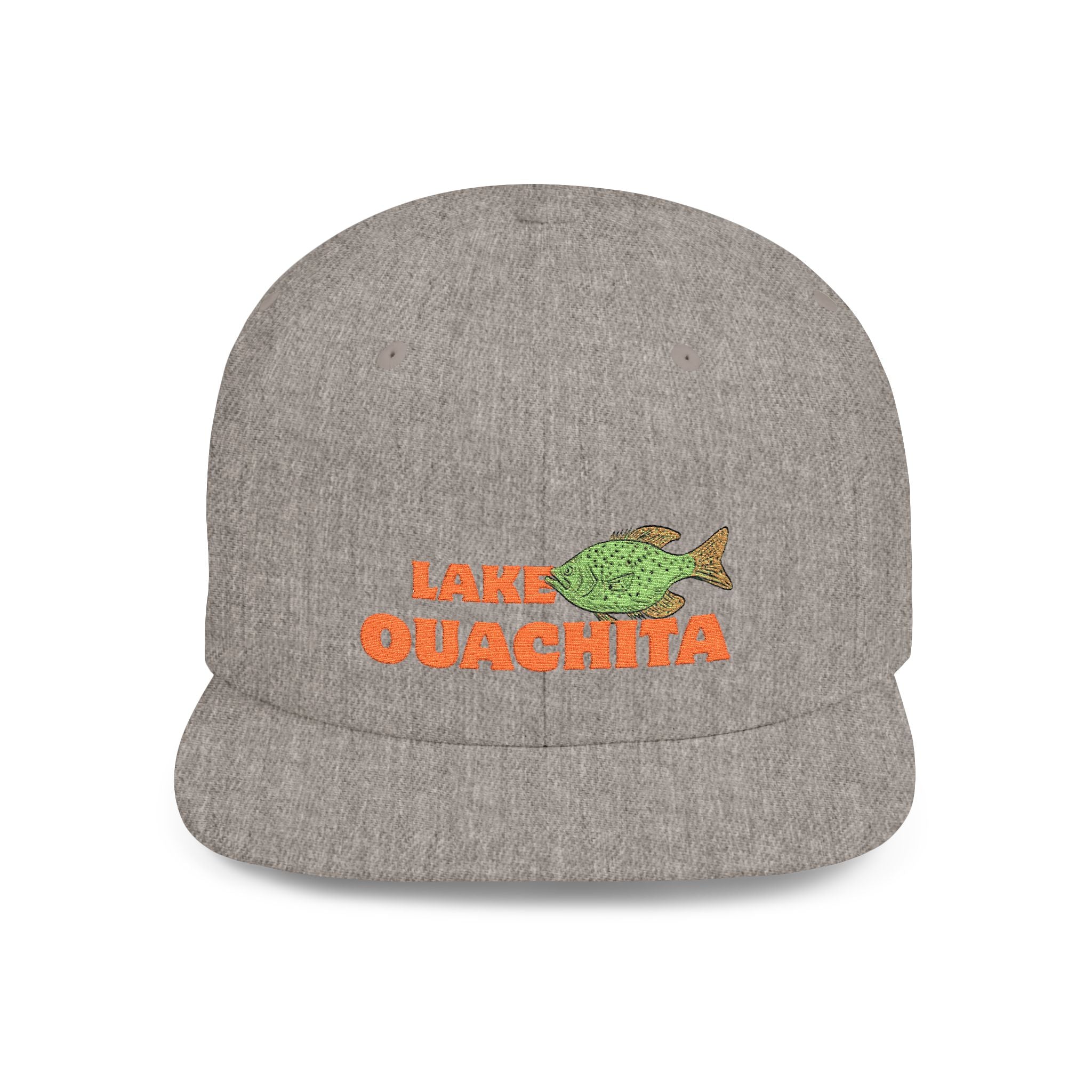 Lake Ouachita Fish Flat Bill Snapback Hat, Fishing Cap, Outdoor Gear, Lake House Gift, Summer Accessories, Stylish Headwear