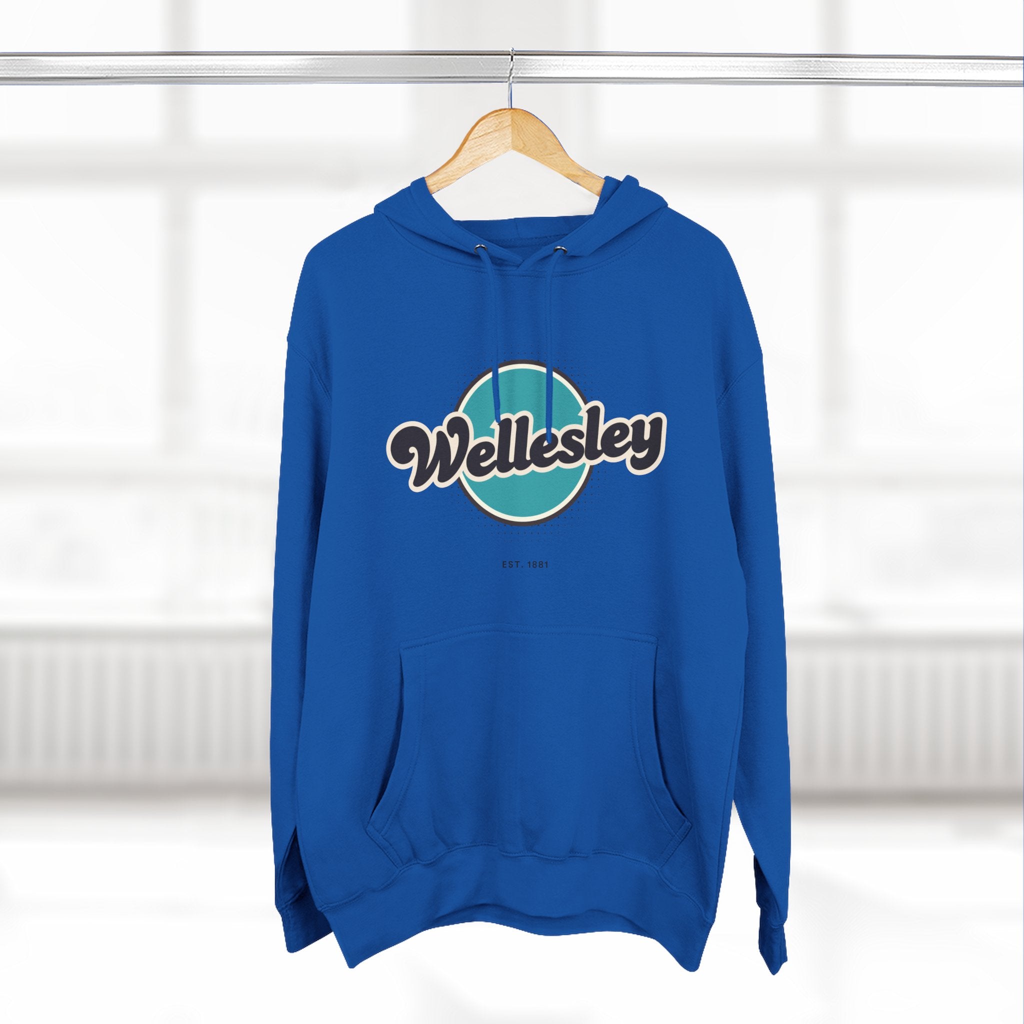 Wellesley Retro Vibe Hoodie for Casual Days, Streetwear, Unisex Gift, Cozy Layering Apparel