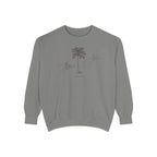 Belleair Shore Chill Vibes Sweatshirt - Unisex Garment-Dyed Style, Perfect for Lounging, Gift for Her, Palm Tree Design, Summer Escape