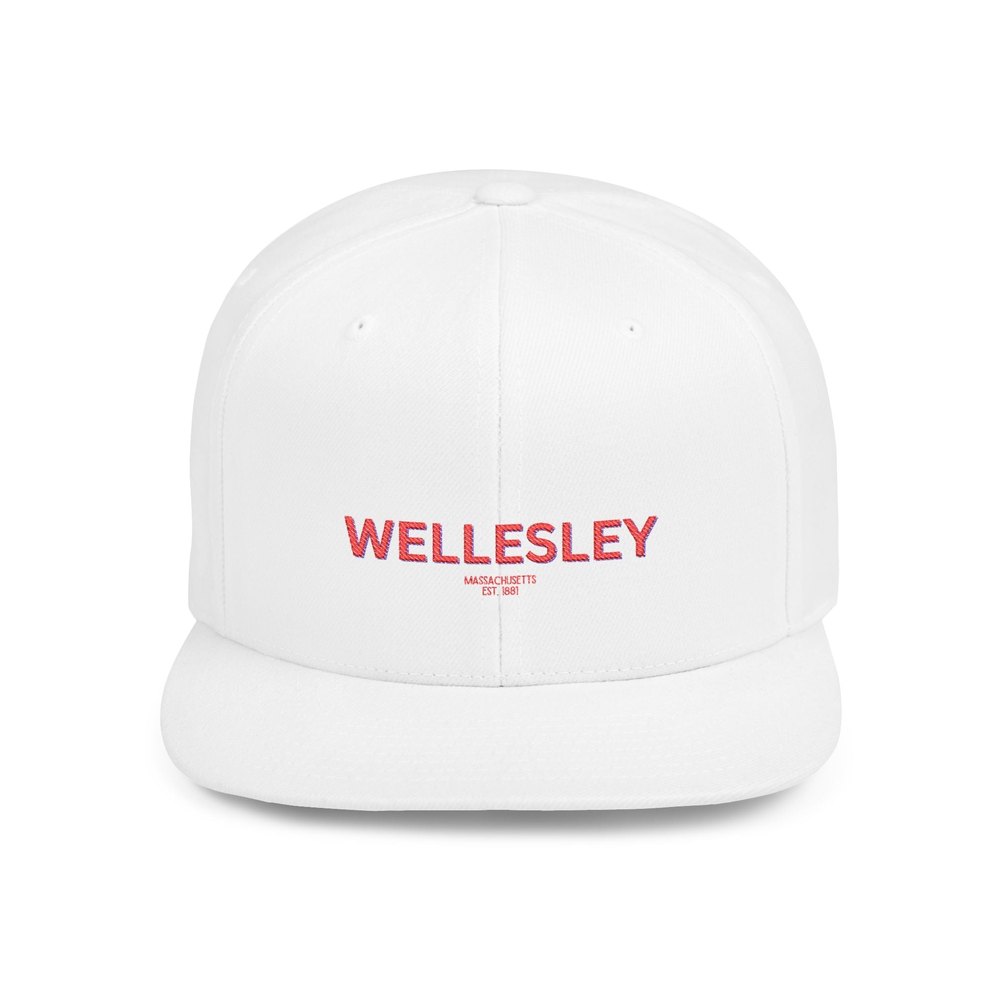 Wellesley Stylish Flat Bill Snapback Hat with Design, Perfect for Casual Outings, Streetwear, Gifts, Festivals, Everyday Wear