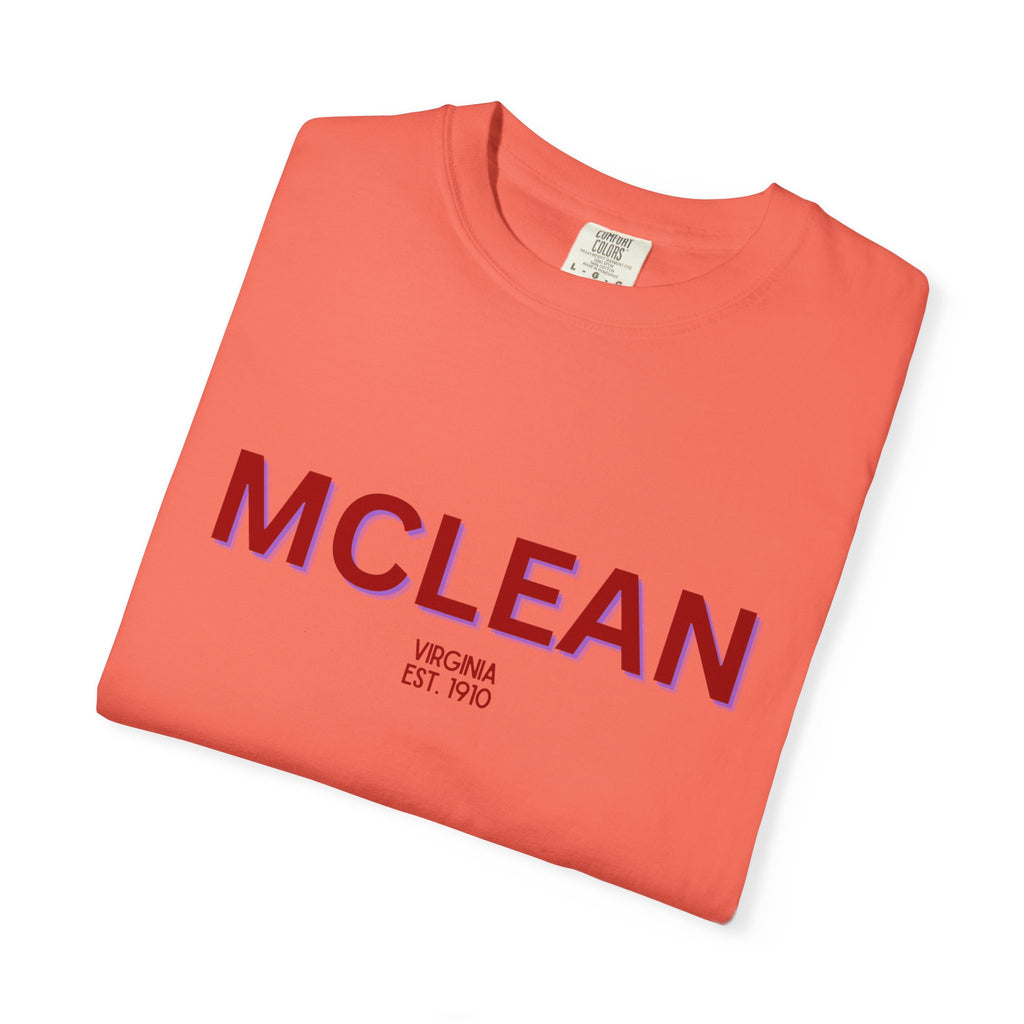 McLean Garment-Dyed Unisex T-Shirt, Casual Tee, Vintage Style Shirt, Everyday Wear, Birthday Gift, Unique Apparel