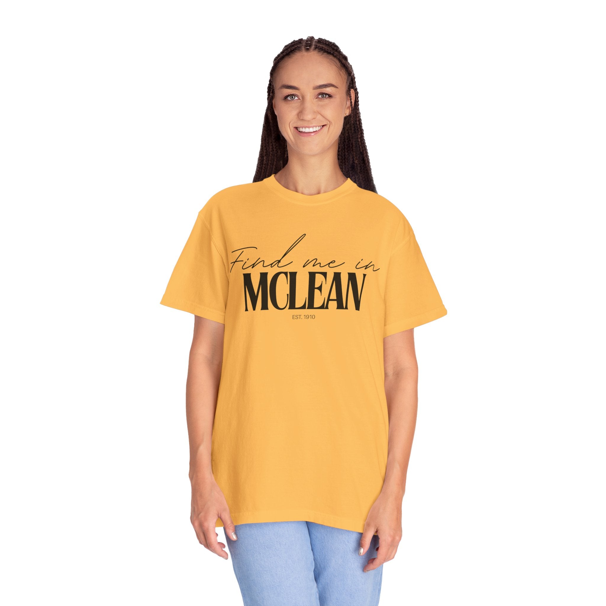 McLean Vibes Unisex Garment-Dyed T-Shirt, Casual Wear, Gifts for Locals, Trendy Summer Essential, Comfortable Everyday Tee