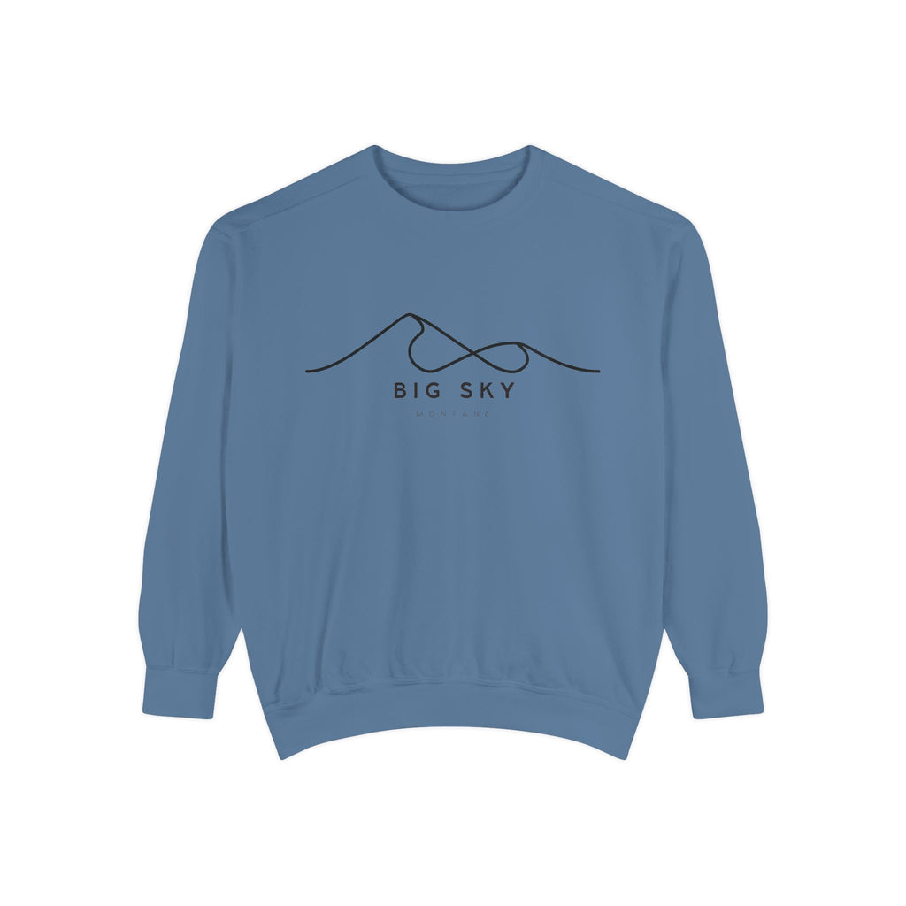 Big Sky Chill Vibes Sweatshirt - Unisex Garment-Dyed Style, Perfect for Lounging