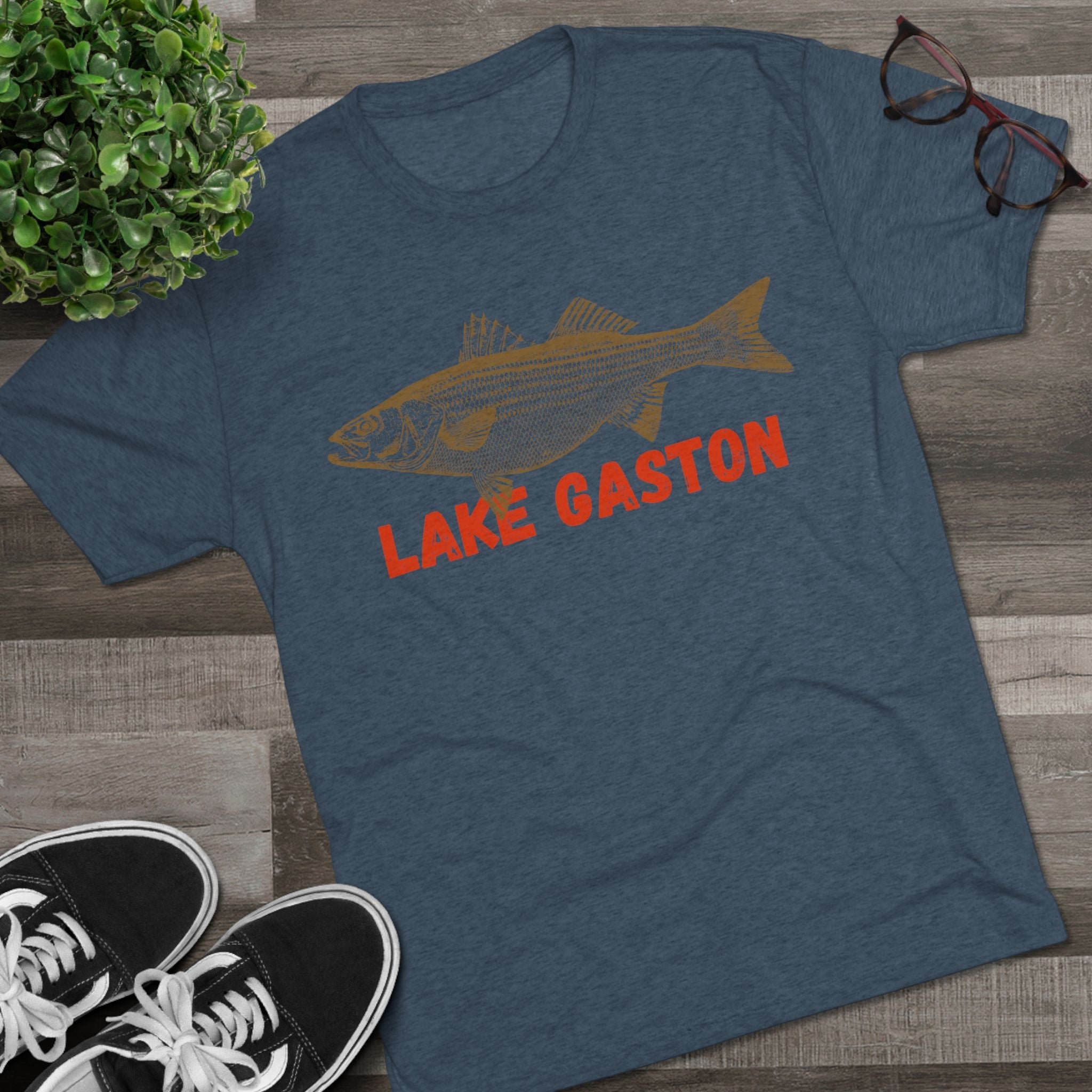 Lake Gaston Fishing Tee, Unisex Crew Neck Shirt, Summer Lake Apparel, Gift for Fishermen, Outdoor Adventure T-Shirt, Lake House Style