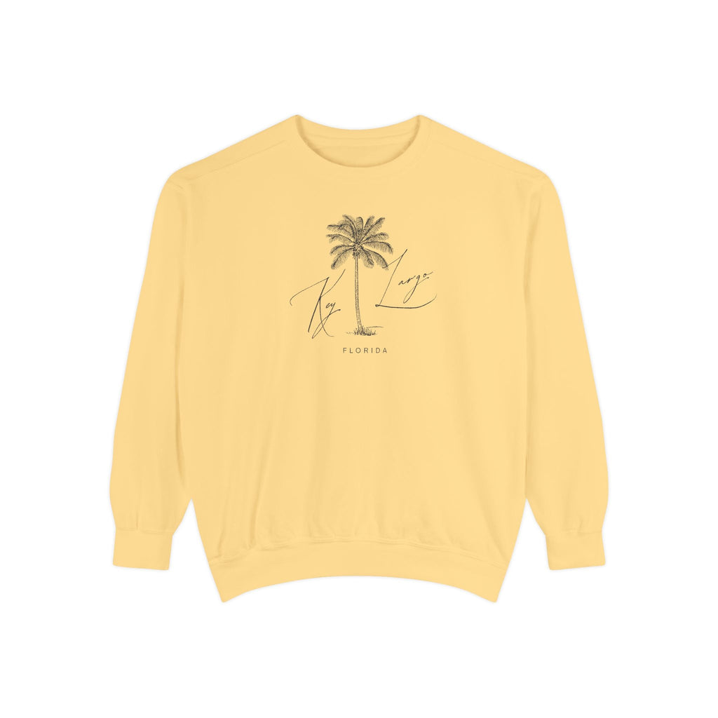 Key Largo Chill Vibes Sweatshirt - Unisex Garment-Dyed Style, Perfect for Lounging
