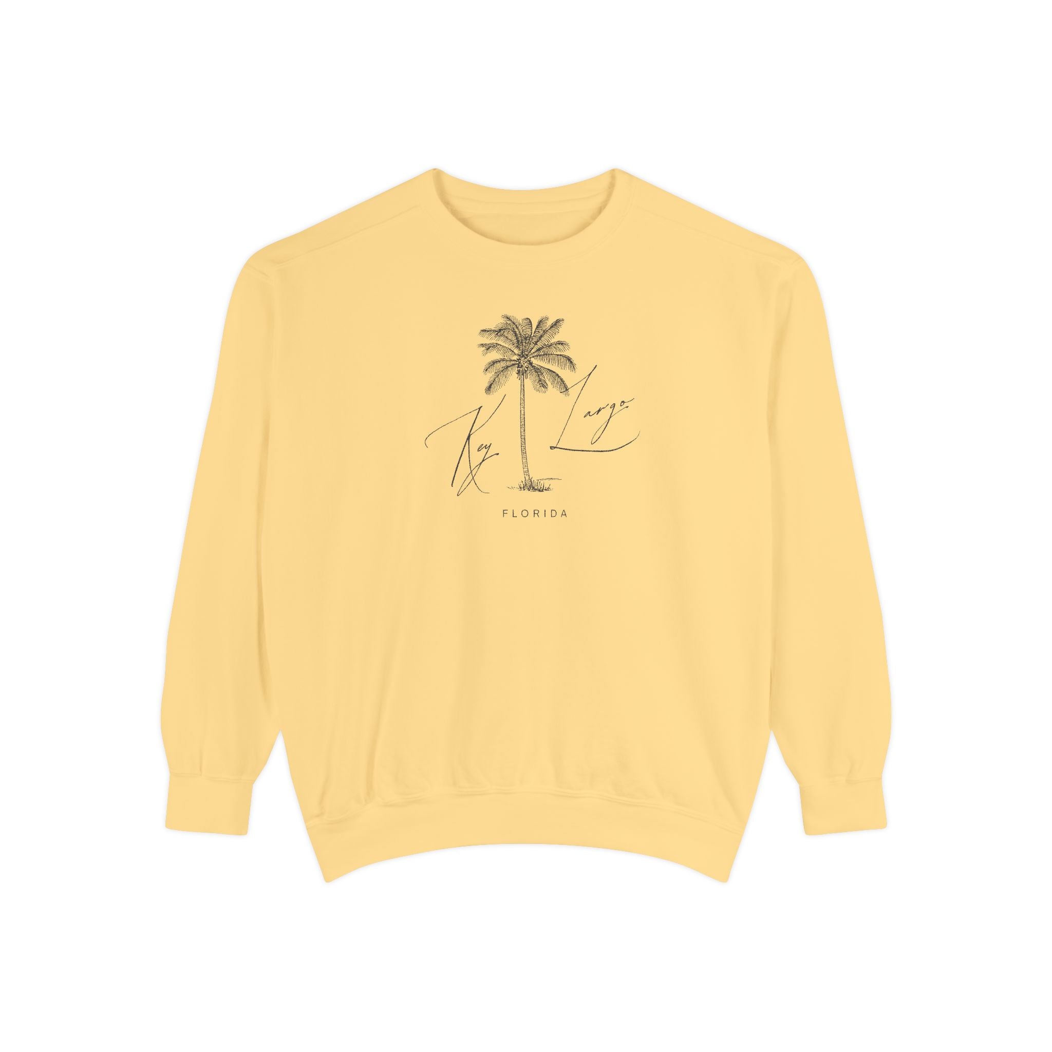 Key Largo Chill Vibes Sweatshirt - Unisex Garment-Dyed Style, Perfect for Lounging