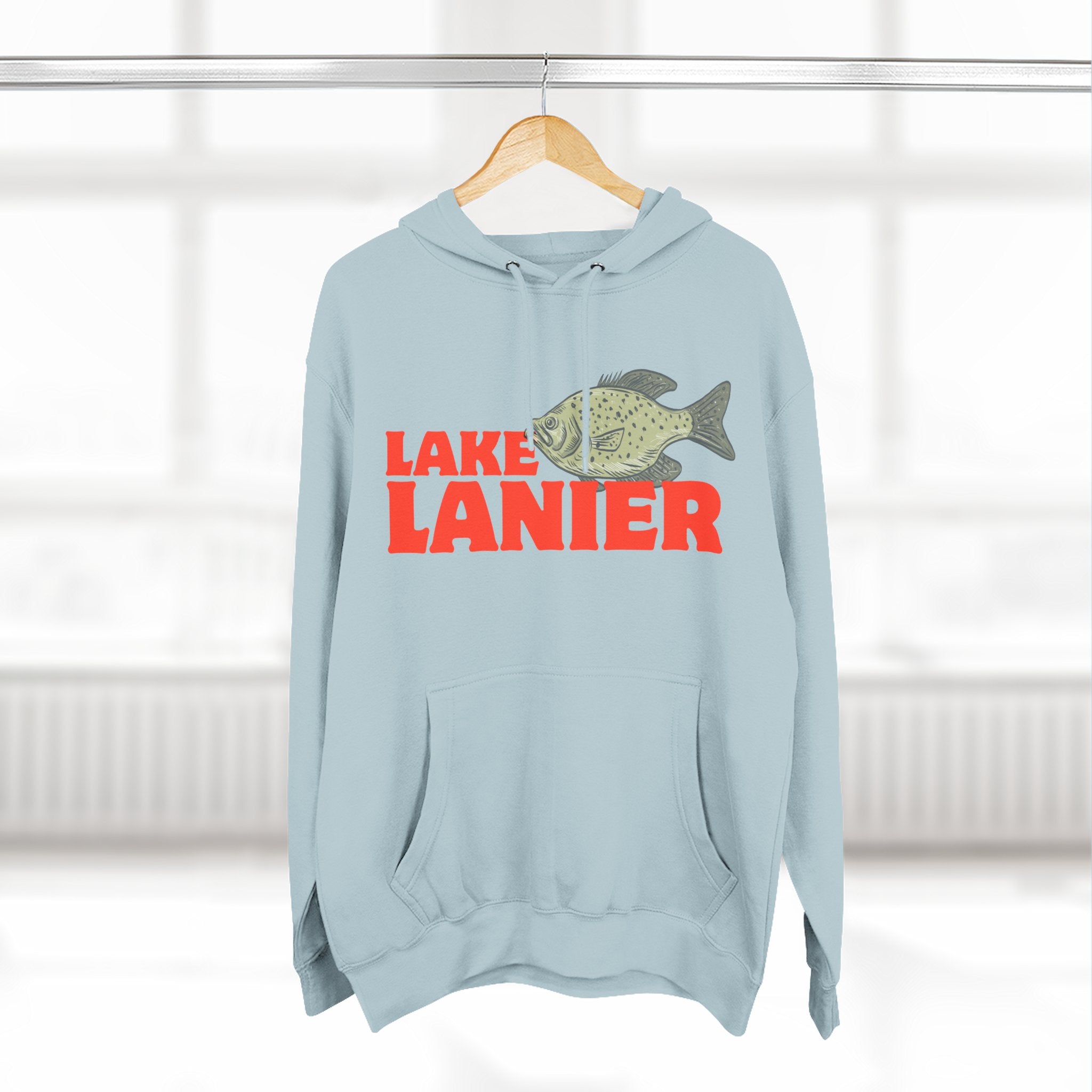 Lake Lanier Fleece Hoodie, Cozy Fishing Sweatshirt, Outdoor Adventure Wear, Unique Gift for Lake Lovers, Perfect for Fall and Winter