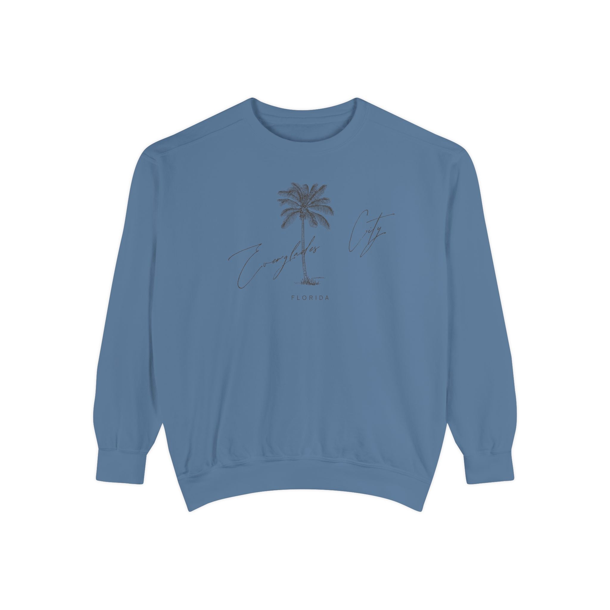Everglades City Chill Vibes Sweatshirt - Unisex Garment-Dyed Style, Perfect for Lounging