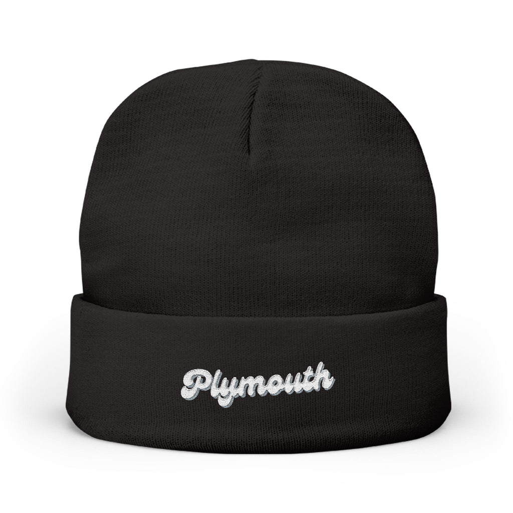 Plymouth Cozy Embroidered Knit Beanie | Winter Hat, Casual Fashion Accessory, Gift for Him/Her, Cozy Style, Outdoor Wear