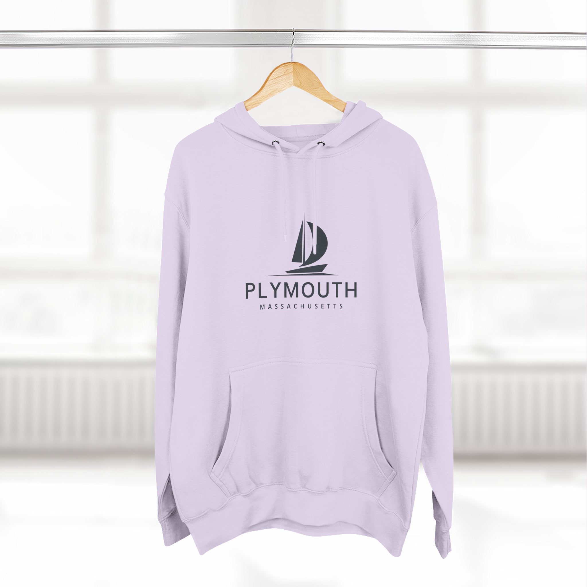 Plymouth Inspired Fleece Hoodie, Casual Wear, Relaxation, Gift for Autumn Lovers, Travel Essential