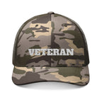 Camouflage Veteran Trucker Hat, Embroidered Military Cap, Gift for Veterans, Outdoor Sports Hat, Camouflage Baseball Cap, Dad Hat