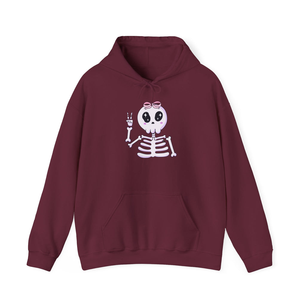 Cute Skeleton Graphic Hoodie for Halloween, Cozy Sweatshirt for Fall, Fun Gift for Halloween Lovers, Edgy Autumn Apparel, Unisex