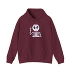 Cute Skeleton Graphic Hoodie for Halloween, Cozy Sweatshirt for Fall, Fun Gift for Halloween Lovers, Edgy Autumn Apparel, Unisex