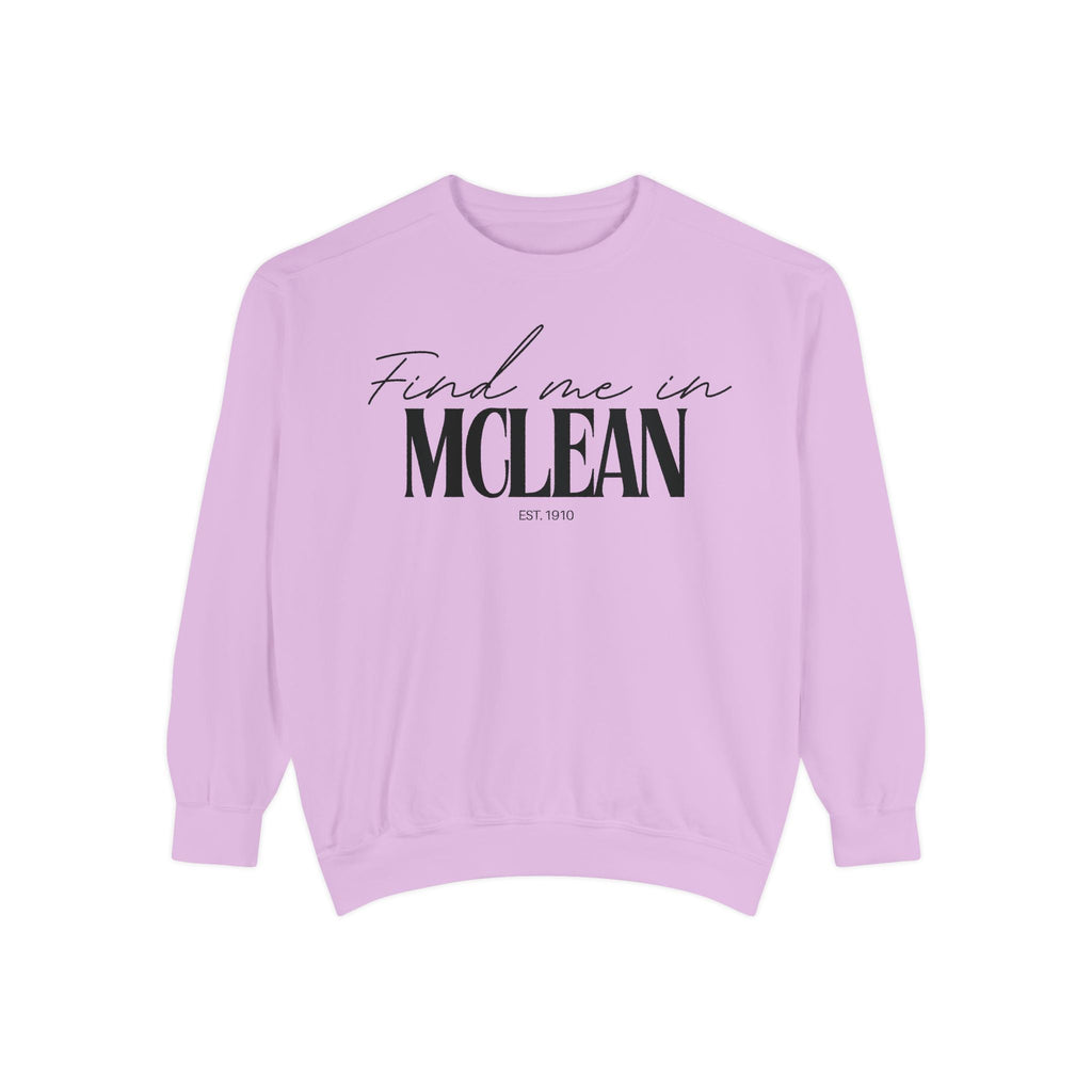McLean Cozy Sweatshirt, Unisex Garment-Dyed Crew, Casual Wear, Gift for Friends, Fall Fashion, Lounge Style