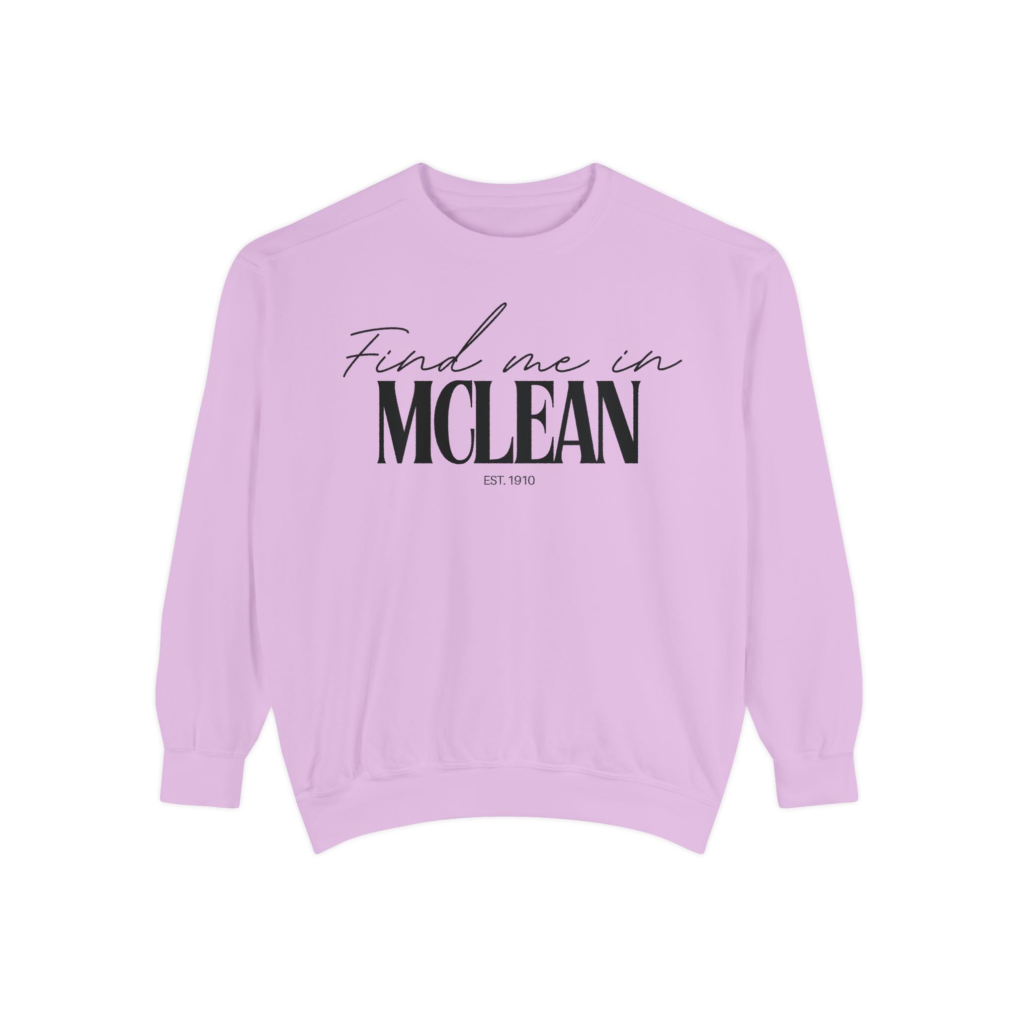 McLean Cozy Sweatshirt, Unisex Garment-Dyed Crew, Casual Wear, Gift for Friends, Fall Fashion, Lounge Style