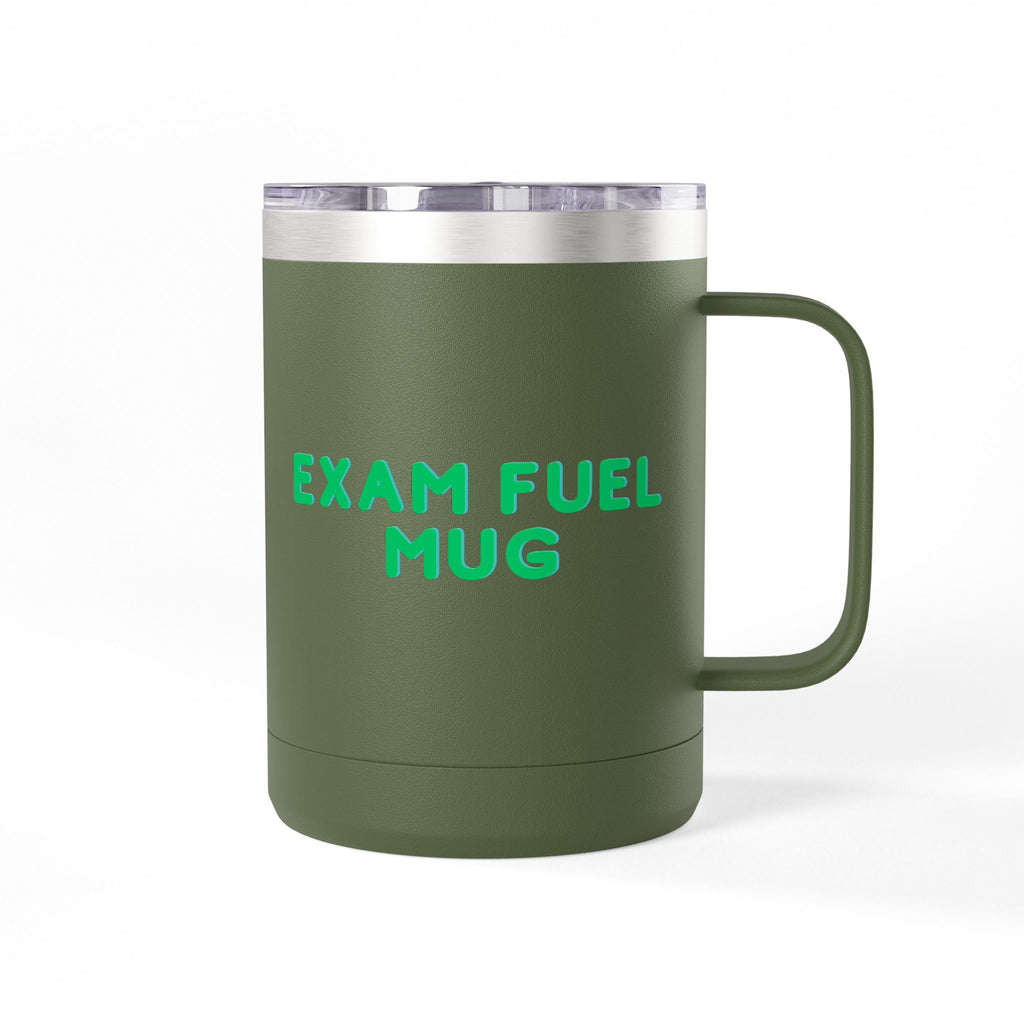 Exam Fuel Mug Tumbler | Perfect for Students, Study Sessions, Motivational Drinkware, Eco-Friendly Cup